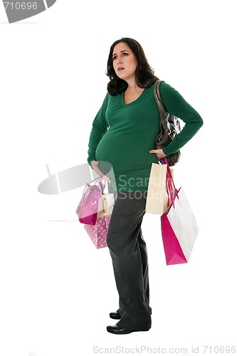 Image of Pregnant woman with shopping bags