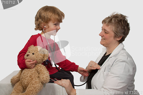 Image of Child with lady doctor