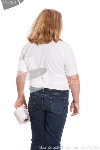 Image of Girl Holding Toilet Paper