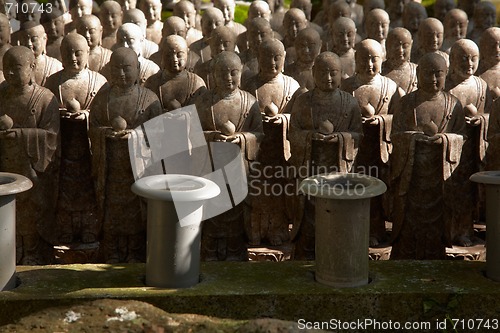 Image of Stone monks statues