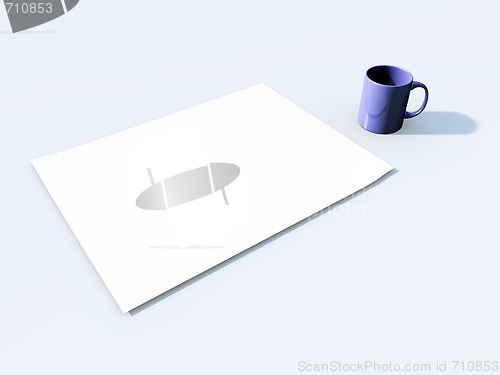 Image of white paper and coffee mug