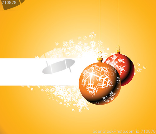 Image of Christmas bulbs with snowflakes 