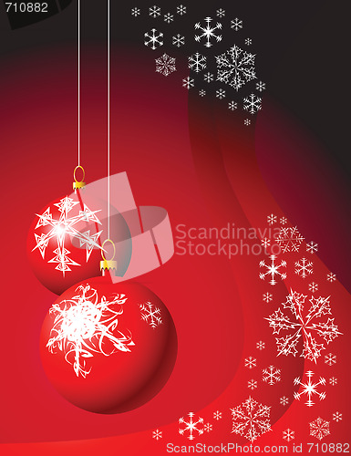 Image of Christmas bulbs with snowflakes