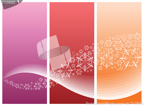 Image of Abstract curves with snowflakes