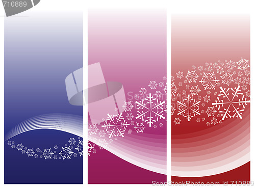 Image of Abstract curves with snowflakes 