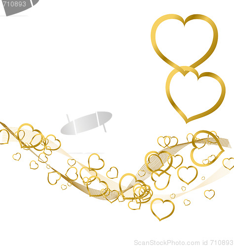 Image of Background with golden hearts