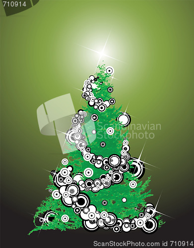 Image of Abstract christmas tree with decorations
