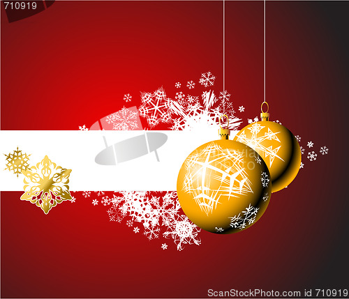 Image of Christmas bulbs with snowflakes