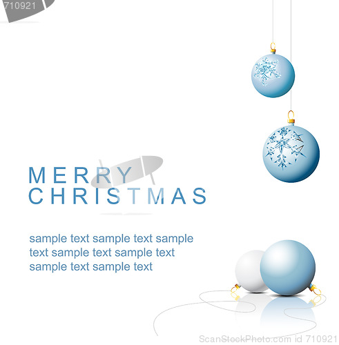 Image of 
Blue Christmas bulbs with snowflakes ornaments