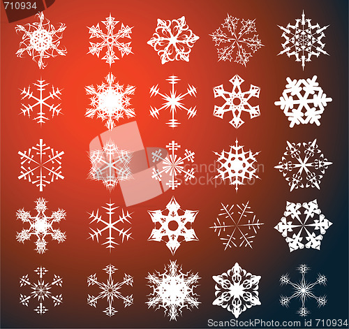 Image of Set of snowflakes