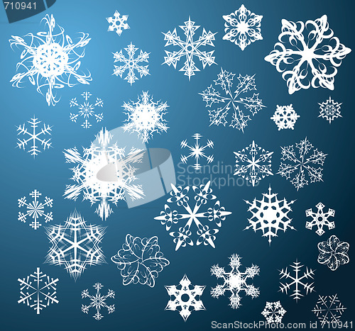 Image of Set of snowflakes