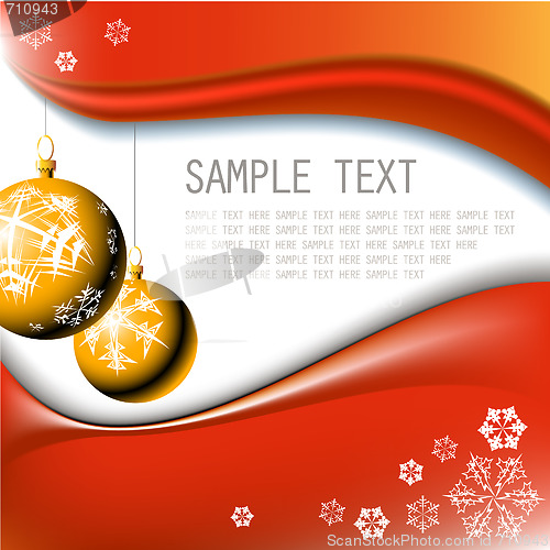 Image of Golden Christmas bulbs with snowflakes