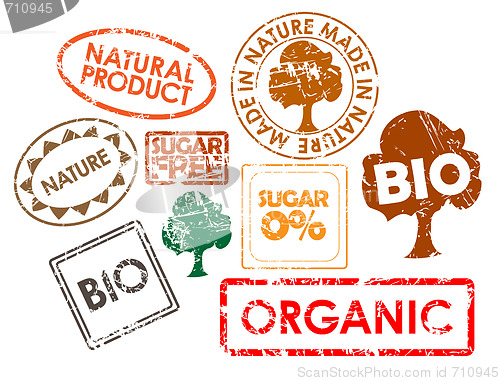 Image of Set of stamps for organic food