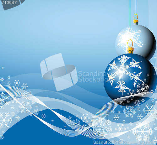 Image of Christmas bulbs with snowflakes 