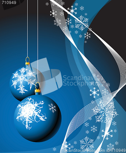 Image of Christmas bulbs with snowflakes