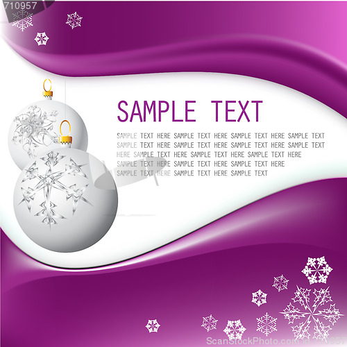 Image of White Christmas bulbs with snowflakes