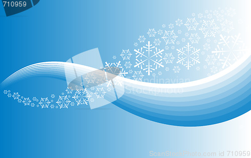 Image of Abstract curves with snowflakes