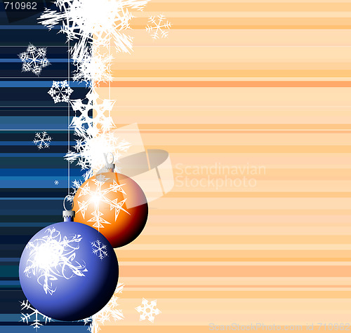 Image of Christmas bulbs with snowflakes 