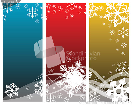 Image of Abstract curves with snowflakes