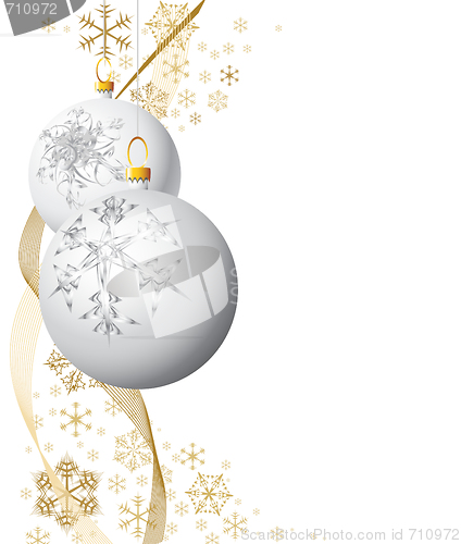 Image of White Christmas bulbs 