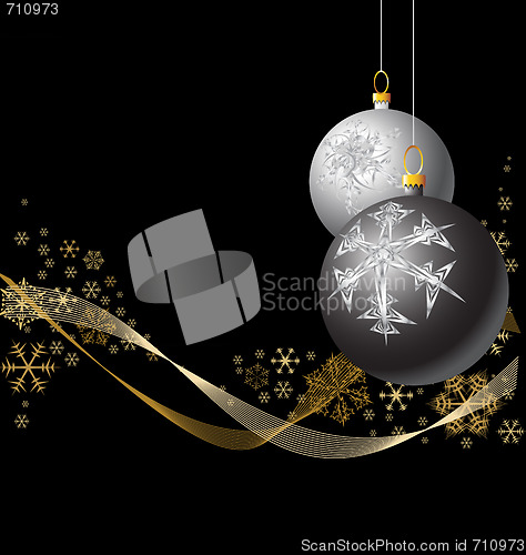 Image of Black and Silver Christmas bulbs