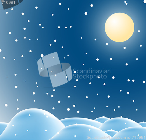 Image of Winter christmas landscape in night