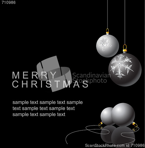 Image of Black and white Christmas bulbs