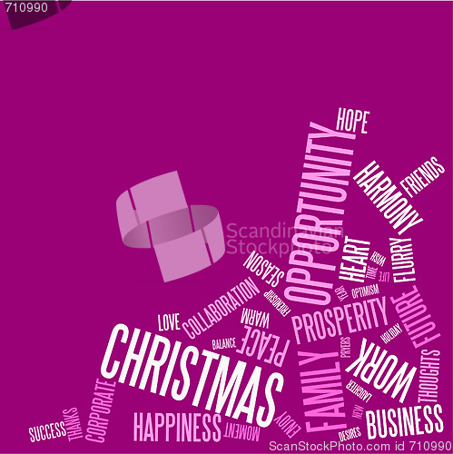 Image of Abstract christmas card with season words