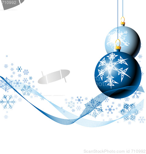 Image of Christmas bulbs with snowflakes 