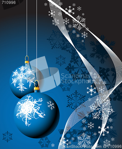 Image of Christmas bulbs with snowflakes