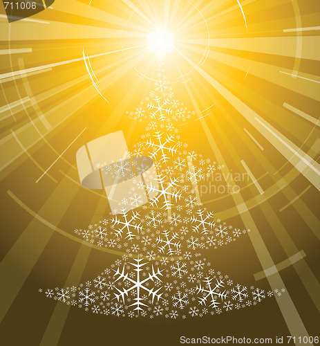 Image of Golden christmas tree