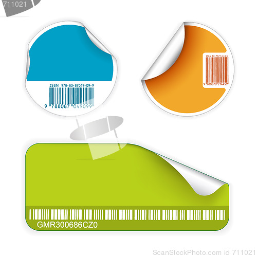 Image of Set of fresh labels with bar codes