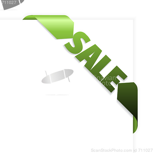 Image of Sale green corner ribbon