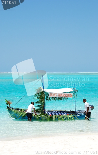 Image of Wedding typical boat on a tropical island