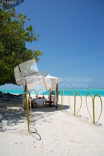 Image of Wedding tent on a Maldivian Island