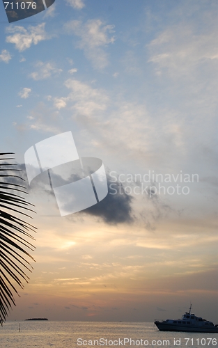 Image of Beautiful sunset on a tropical beach