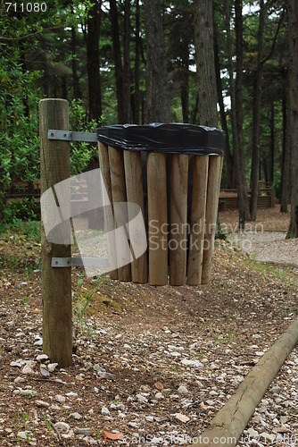 Image of Trash bin on a park