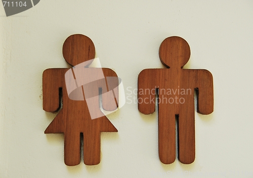 Image of Toilet wooden sign