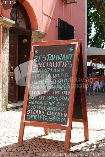 Image of Restaurant chalkboard menu