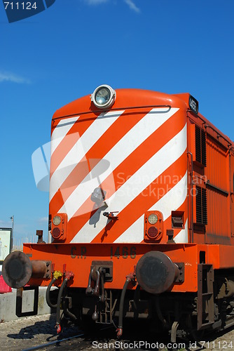 Image of Antique and orange transportation train