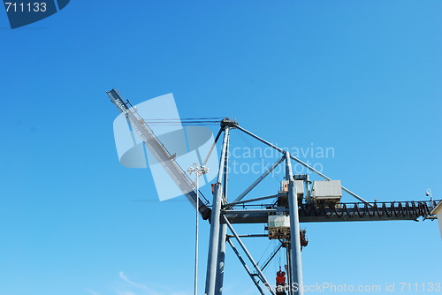 Image of Heavy crane to move/load containers at Seaport