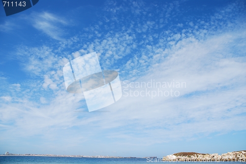 Image of Huge rock at Baleal beach (dramatic cloudscape)