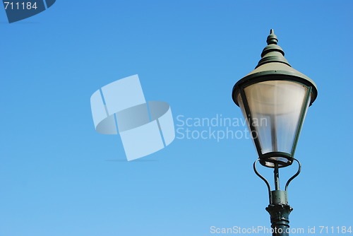 Image of Vintage lamp post (blue sky background)