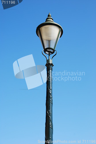 Image of Vintage lamp post (blue sky background)