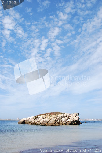 Image of Huge rock at Baleal beach (dramatic cloudscape)