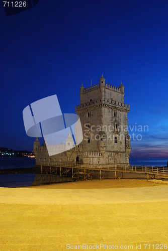 Image of Belem Tower in Lisbon, Portugal (Sunset)