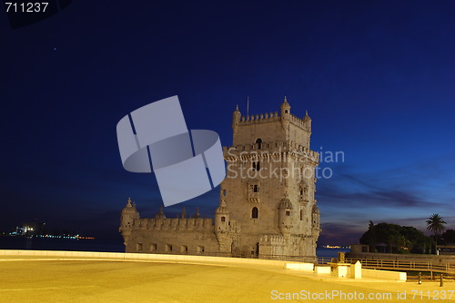 Image of Belem Tower in Lisbon, Portugal (Sunset)