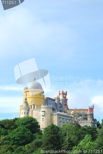 Image of Colorful Palace of Pena landscape view in Sintra, Portugal.