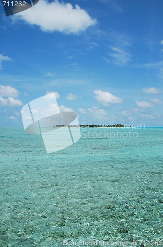 Image of Maldives Island with gorgeous water/cloudscape