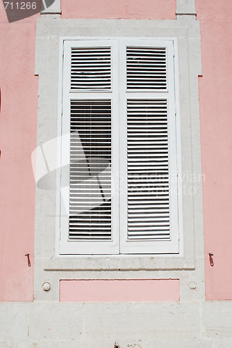 Image of Close up of a typical window building in Lisbon